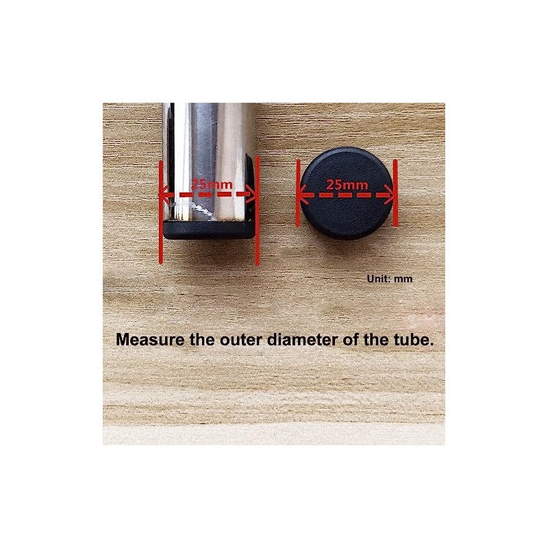 28mm Black Plastic Plugs, Black Round Tube Covers, Inner End
