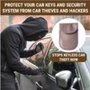 Brown Premium Car Key Faraday Bag, Signal Blocking Pouch Anti-Theft
