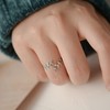 Sterling Silver Rings for Women, 925 Silver Open Adjustable Leaf
