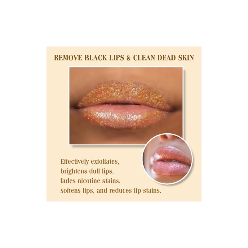Exfoliante Labial De Cúrcuma Y Limón Con Cepillo, Exfoliante Para