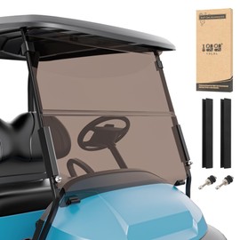 10L0L Golf Cart Windshield for Club Car Precedent 2004-Up, Tempo, 2017-Up Onward, Clear/Tinted Fold Down Club Car Windshield Anti-UV Impact Resistant - 37.5" W X 33.6" H
