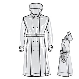 Chicingyou Waterproof Portable Raincoat Clear Raincoats for Women Reusable EVA Rain Resistant Poncho with Hoods and Belt for Rain Jacket Outwear, Festivals, Outdoors (L)