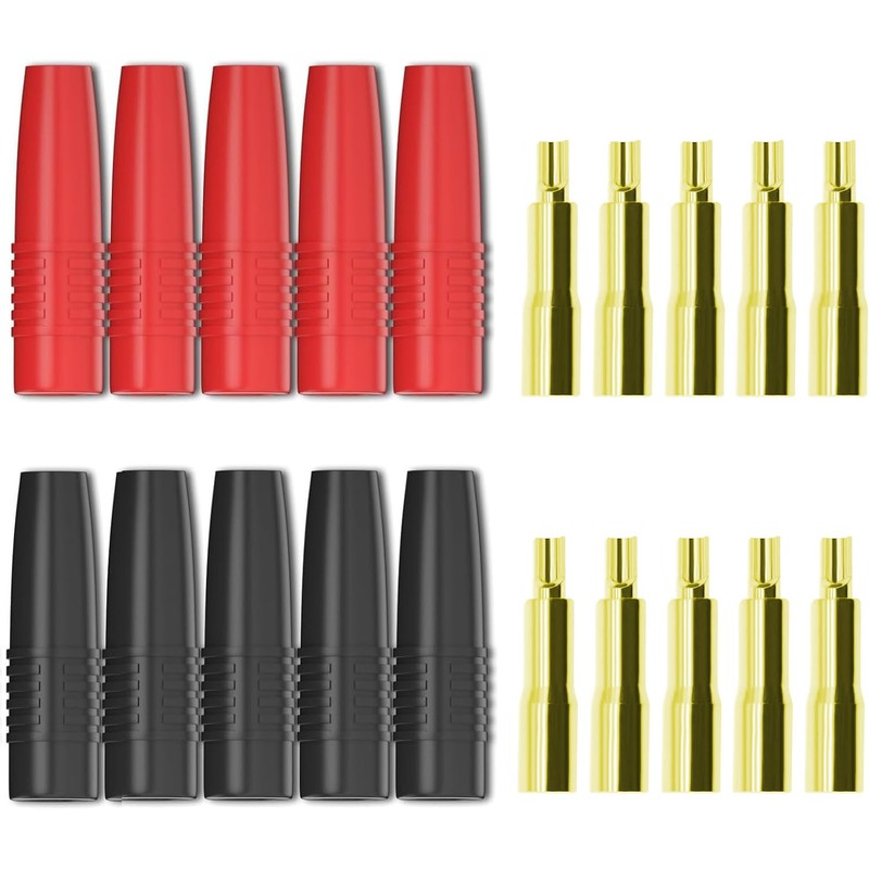 CEMYDEYO 4 mm Gold-Plated Banana Socket, Pack of 10 Insulated
