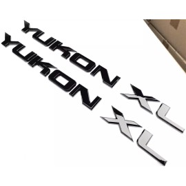 Unbranded 2PC BLACK NEW YUKON XL REPLACEMENT FOR GMC FRONT DOOR BADGE EMBLEM DECAL 2018 UP