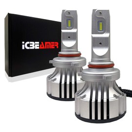 ICBEAMER 9006 HB4 72W 12000 Lumens High-Efficiency Lighting Bulbs, 20000 Lumens Super Bright 6000K Cool White Fog Light Bulb with Turbo Fan, IP68 Waterproof Pack of 2