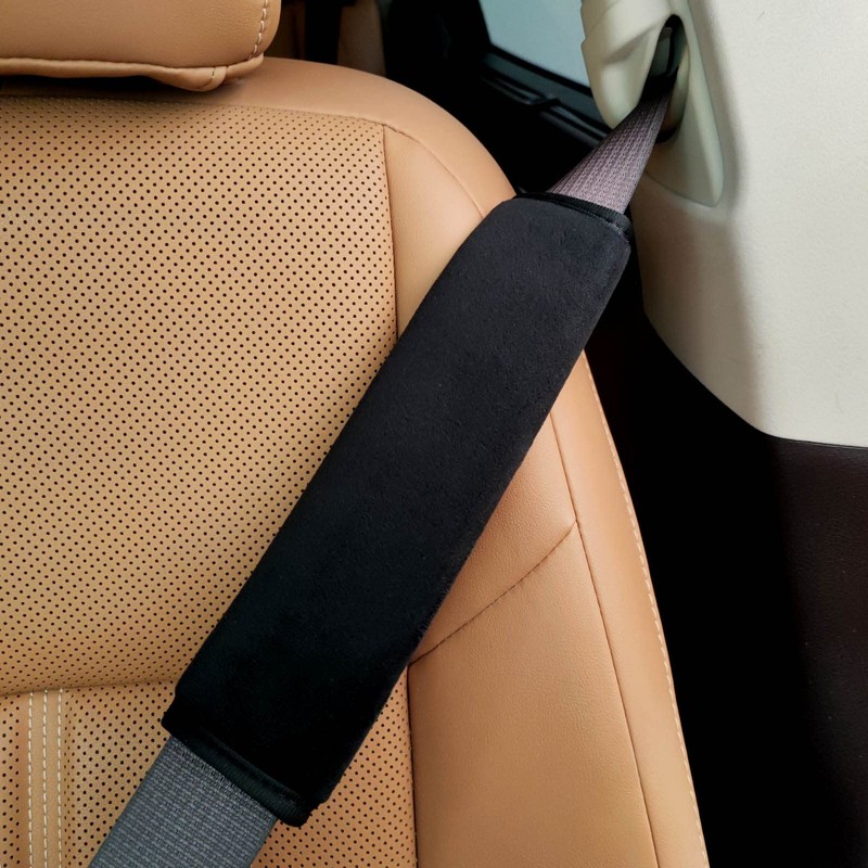 Mebamce 2 Pack Black Soft and Comfortable Car Seat Belt