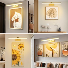 HOWMZON Wireless Picture Light, Battery Picture Lights with Remote of Timer and Dimmable, 20 Metal Art Light for Paintings,Display Lamp for Wall Gallery Dartboard Portrait Frame Artwork (Copper)