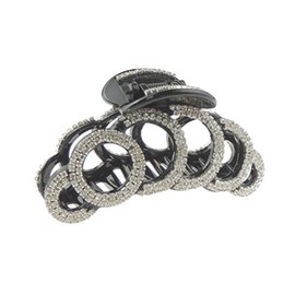 Glamour Girlz Ladies Extra Sparkly Black Crystal Rhinestone Hair Claw Clamp 9cm