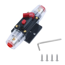 Chinflly RV Circuit Breaker Switch,30A 12V-48V DC Waterproof Inline Fuse Inverter for Car ATV Marine Trolling Motors Boat Power Protect