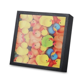 Klmnop Rubber Duck Display Box Frame，8 x 8 Mini Rubber Duck Wood Display Case for Storage Rubber Ducks, Birthday Gift(Black)