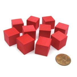 Koplow Games 10 x 16mm Red Blank Square Corner Foam Dice