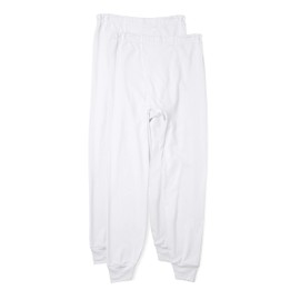 Gunze Men's Long Pants, Warm, Soft, Front Opening, 2-Piece Set, 100% Cotton, white