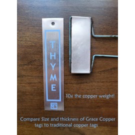 Grace Copper Solid Copper Garden Tag with 10" Copper Stake (Choose Plant Name and Tag Color ) - Purple