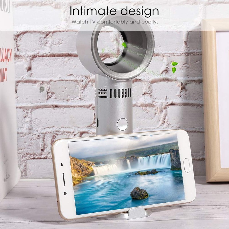 GOWENIC Mini Handheld Bladeless Fan, Portable USB 2000mAh Battery 10h