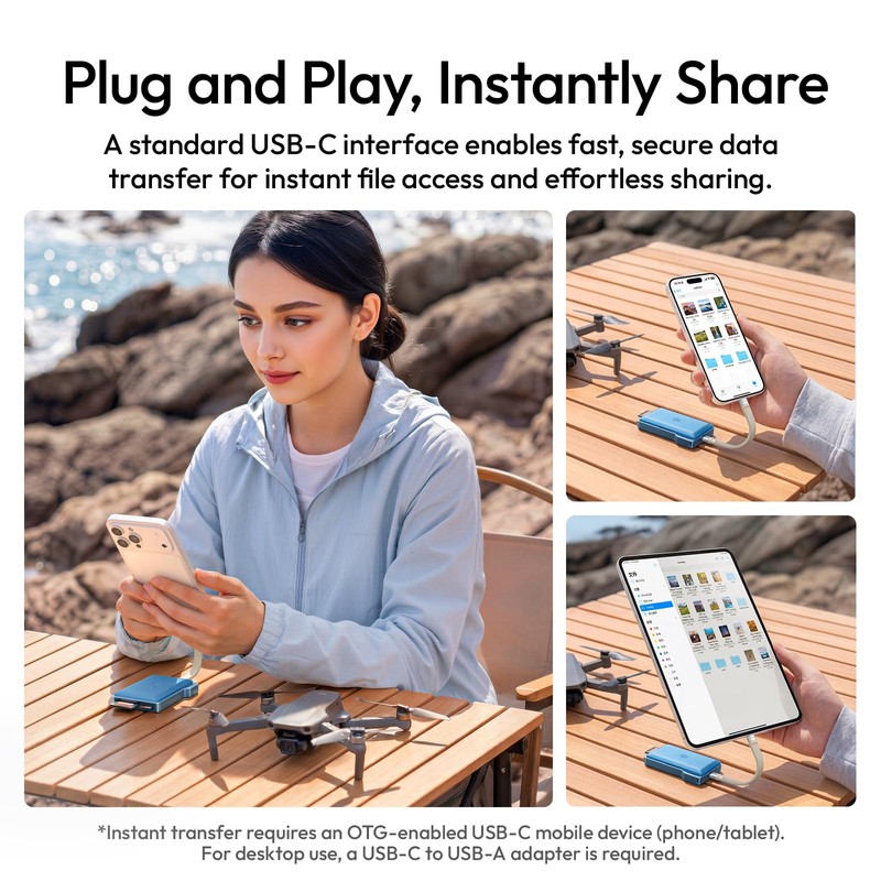 ULANZI DC01 Memory Card Case & USB-C Reader, 4 SD