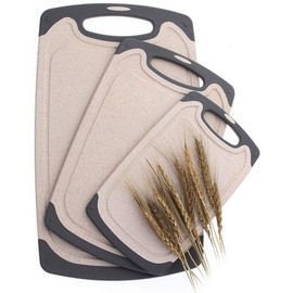 Tablas para Cortar,Tabla de Cortar para Cocina,Juego de 3 Tablas de Cortar con Asas Antideslizantes,Tablas para Picar de Plástico Paja de Trigo Libres de BPA,Tablas de Cocina (A)