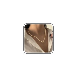 TseenYi Herringbone Snake Chain Necklace Flat Snake Chain V Shape Necklace Gold Flat Herringbone Chain Necklace Vintage Snake Flat Chain Choker Necklace Jewelry for Women and Girls