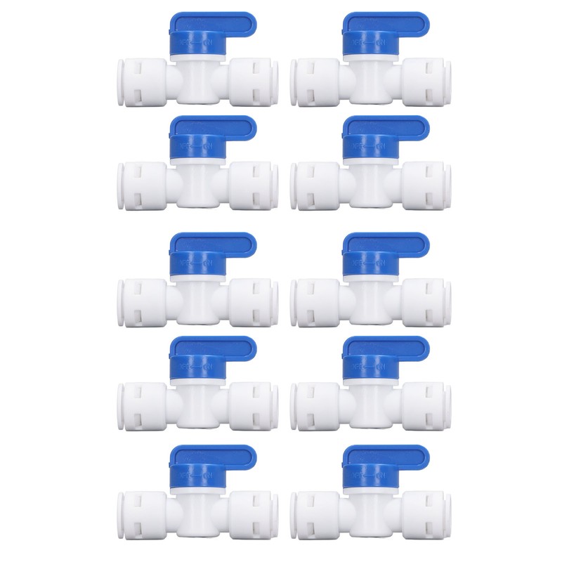 10Pcs Inline Shut Off Ball Valve 3/8in OD Plastic Quick