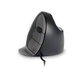 BakkerElkhuizen Evoluent D Wired Small, Vertikale Maus, Rechtshänder, Dunkelgrau/Schwarz/Silber