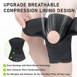 Yochaqute Knee Brace for Meniscus Tear: Compression Knee Support with Side Stabilizers - Adjustable Knee Wrap for Knee Pain MCL ACL Arthritis Injuries Recovery for Men and Women (Medium)