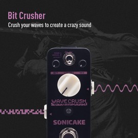 SONICAKE Bitcrusher Guitar Pedal QSS-20, Compact, 3-Mode LoFi Tone Shaping, Digital Downsampler, 9V, 0.21kg