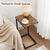 AMHANCIBLE C Shaped End Table, Slide Under Couch Table for