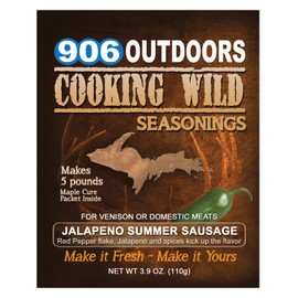 Cooking Wild Seasonings Jalapeno Sausage Seasoning, Seasons up to 5 pounds of Wild Game or Domestic Meat, 4.4 Ounce Packet includes Cure Packet.