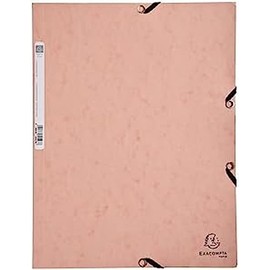 Exacompta - Ref. 55527E - 1 folder with elastic bands - pocket with 3 flaps - in 400 g/m2 glossy card - dimensions 24 x 32 cm for A4 format documents - coral color