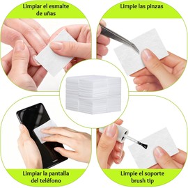 Cherimoya Pack 700 Toallitas sin Pelusas para Uñas Wipes Nail Cleanser Lint Free para Manicure Pedicure Gel Acrílico UV LED Limpieza Profesional Nail Art