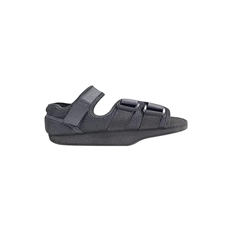 Black Velcro Post Surgery Heel Shoe Size Large (6-9) Emo