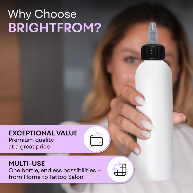 BRIGHTFROM Twist Top Applicator Bottles, Squeeze 6 OZ Empty Plastic