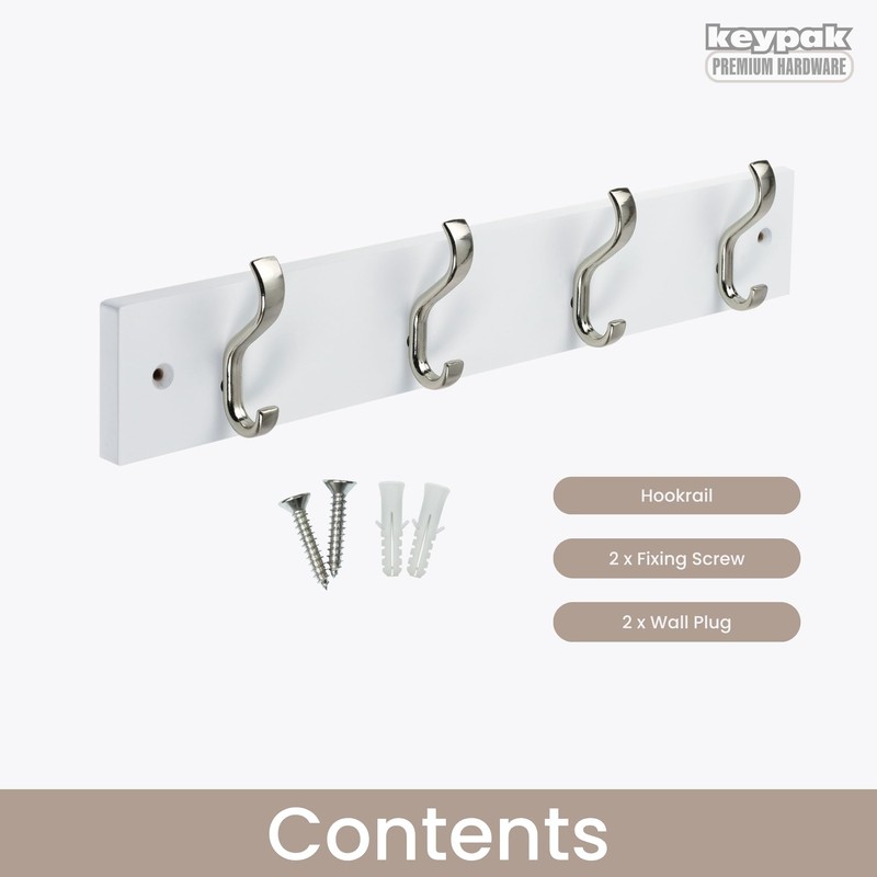keypak Minimalistic Wall-Mounted Coat Rack – 4 Hooks on Stylish