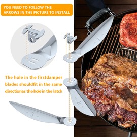 aleawol 2 Set 22-1/2 Inch One-Touch Cleaning System Kit, 7444 Weber Kettle Barbecues Replacement Parts for Thickened Heat Resistant Kettle Grill Replacement Parts for Weber Charcoal Grill Silver