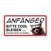 Vehicle Sticker Beginner Raccoon Red I 20 x 10 cm