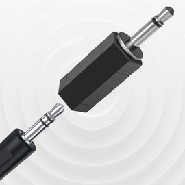 2 Pack 3.5mm Mono to Stereo Adapter - 1/8" Mono Male Plug to TRS Stereo Female Jack for Radio, Headphone
