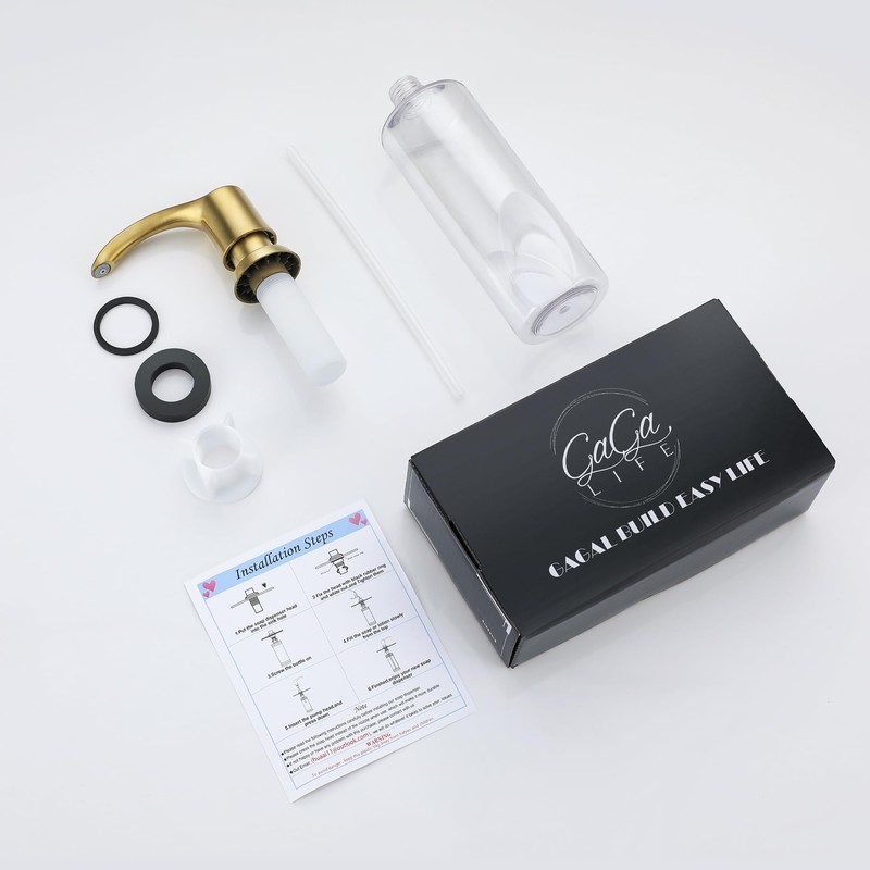 GAGALIFE Kitchen Sink Soap Dispenser with Large Bottle, Built in