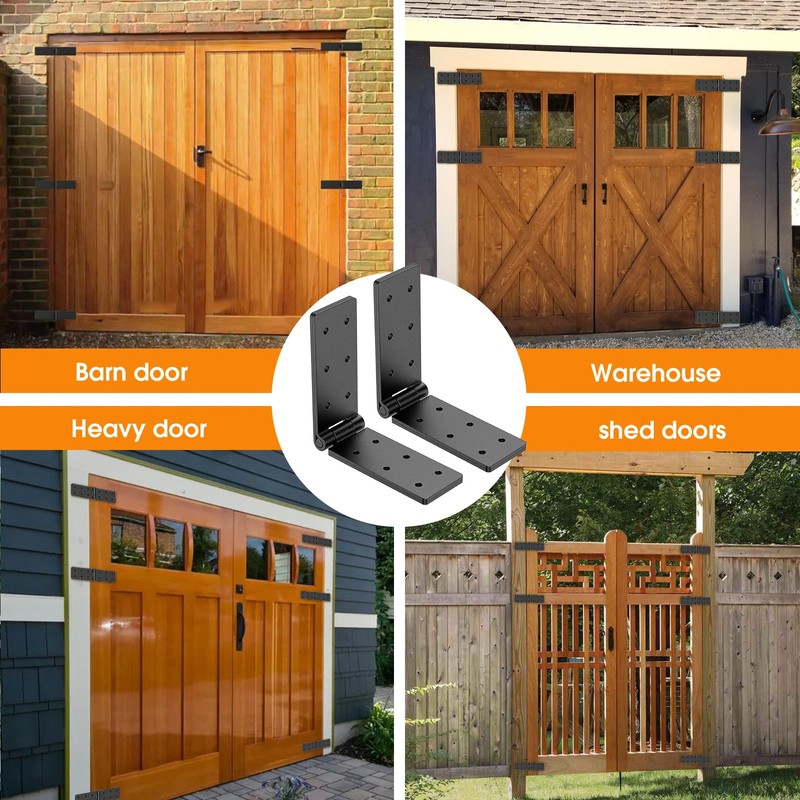 Heavy Duty Gate Hinges,Adjustable Butt Folding Door Hinge with Screws,270