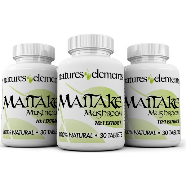 Natures Elements Maitake Mushroom for Immune Support - Pack of 3 - Powerful 10:1 Maitake Extract - Standardized 30% Polysaccharides - Vegetarian Safe