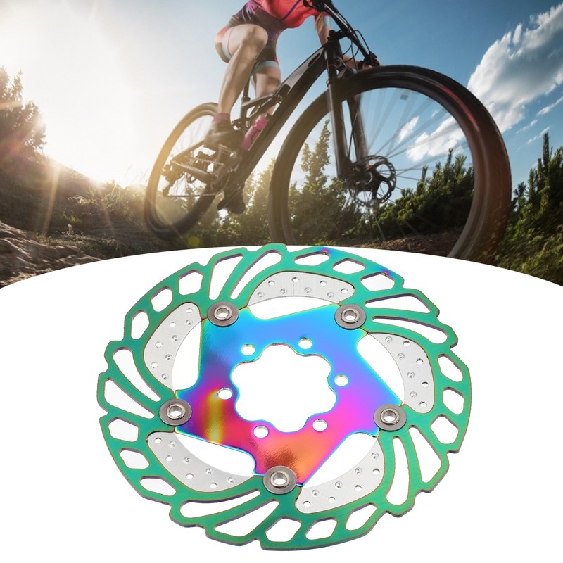 Mountain Bike TitaniumPlated Cooling Disc Brake Rotor 6 Nails Cycling