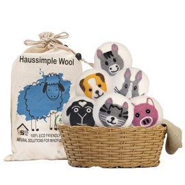 Wool Dryer Balls Laundry Fabric Softener Reusable XL Natural 100% Organic New Zealand Sheeps Wool Drying Balls Set 6-Pack Farm