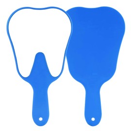 LA MIERE Tooth Shaped Mirror - Handheld Dental Mirror with Handle, Lightweight and Smooth, Blue