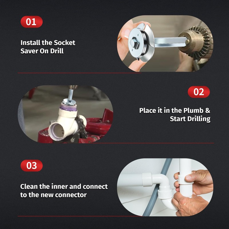 Plumbing PVC Fitting Socket Saver, Pipe Reamer Cutter for Removing