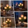 MOYAC Lámpara de Tulipanes de Mesa con 3 Flores, Luz