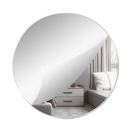 DARENYI 16'' Round Mirror Wall Mirror Mirror Self Adhesive Mirror Non Glass Mirror Large Acrylic Mirror Disc High Clear Wall Mirror Circle Mirror Sticker Decorative Mirror for Bathroom, Bedroom, Door