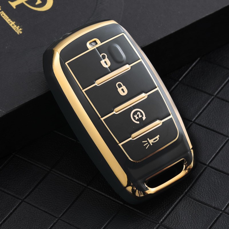 ELOHEI Key Fob Cover for Dodge Ram, Premium Soft Full