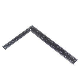 Metal Square Ruler Leathercraft Black Tempered Stainless Steel Measuring Square Ruler for DIY Leather Handmade Sewing Tools Measuring Supplies, Length 0-300mm/0-12inch Scale