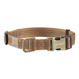Carhartt Carhartt Fully Adjustable Nylon Webbing Collars for Dogs, Reflective Stitching for Visibility, Carhartt Brown (Nylon Webbing), Medium