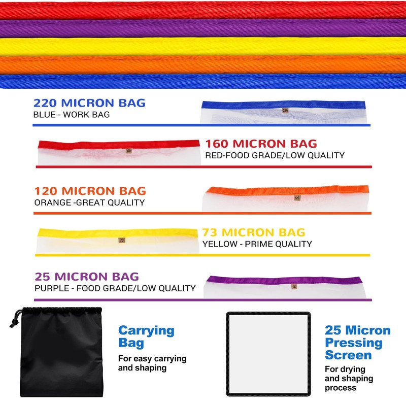 STFALI Bubble Bags, Bubble Hash Bag Set, 5 Gallons, 5
