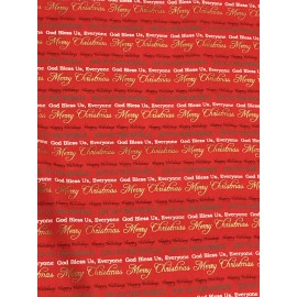 Unbranded Happy Holidays Joy To The World Merry Christmas Fabric- Shiny Gold- Christmas