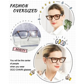 OCCI CHIARI Oversized Womens Reading Glasses(1.5 Brown) Retro Cat Eye Readers(1.0 1.25 1.5 1.75 2.0 2.25 2.5 2.75 3.0 3.5 4.0 5.0 6.0)